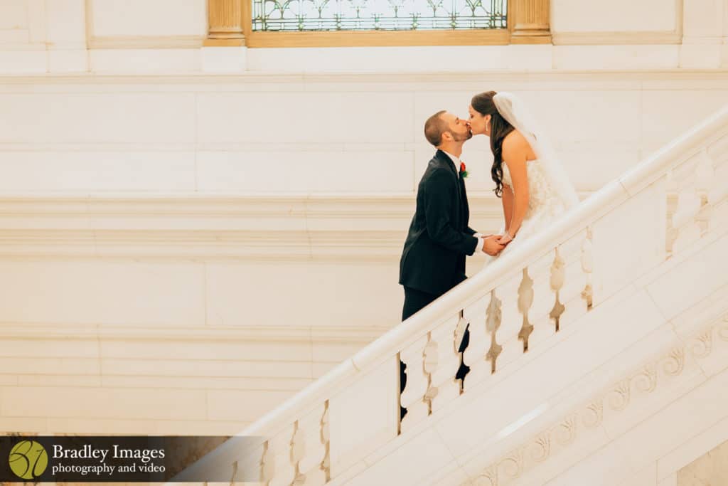 The Belvedere Baltimore Wedding First Kiss 